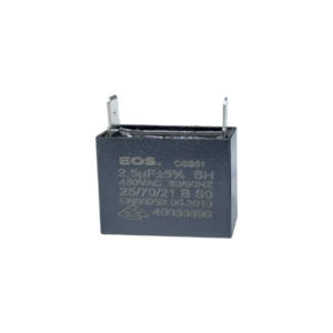CAPACITOR CAIXA 5UF+5% 450VAC C/2 TERM - EOS MOTOR VENT. 5UF